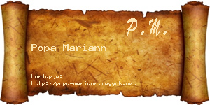 Popa Mariann névjegykártya